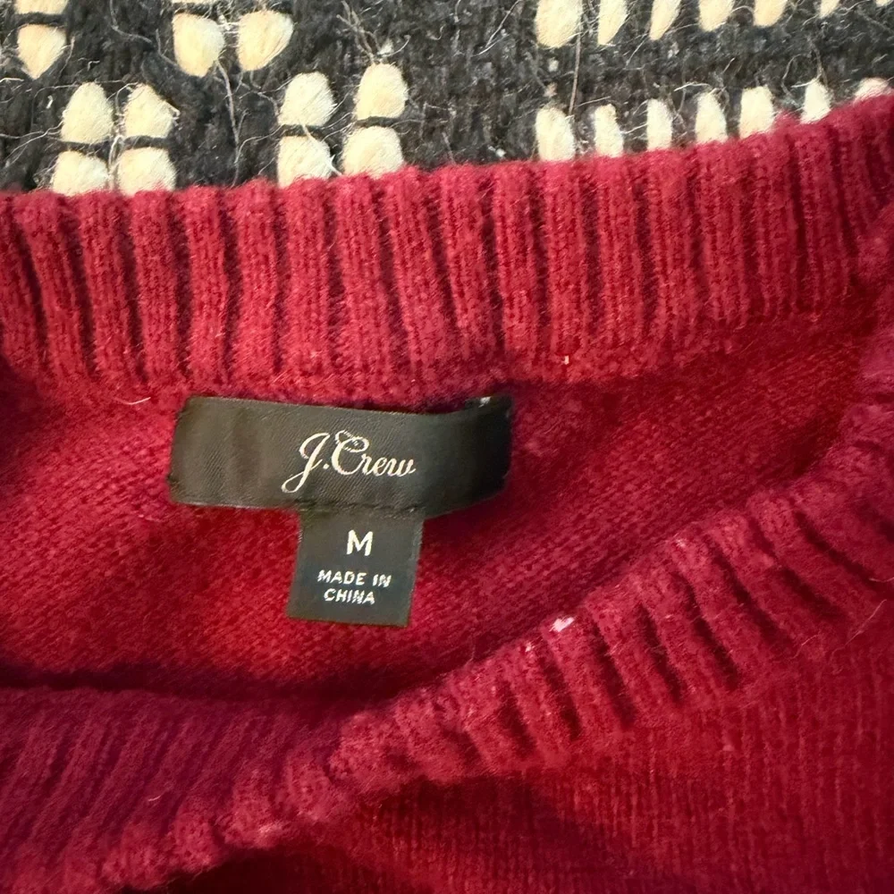 J. Crew Deep Red Wool Blend Sweater